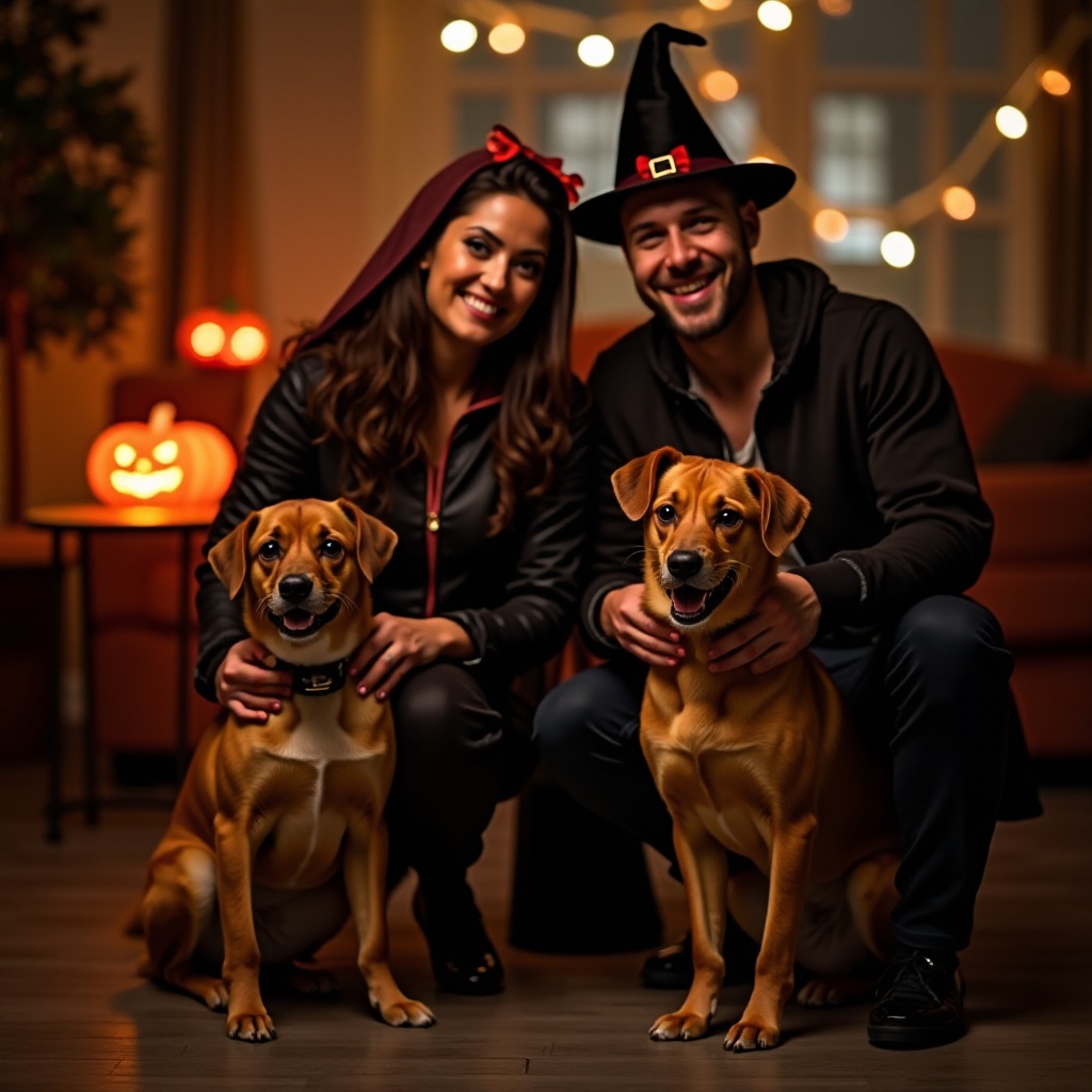 Halloween-Kostüm für Paare und Hund