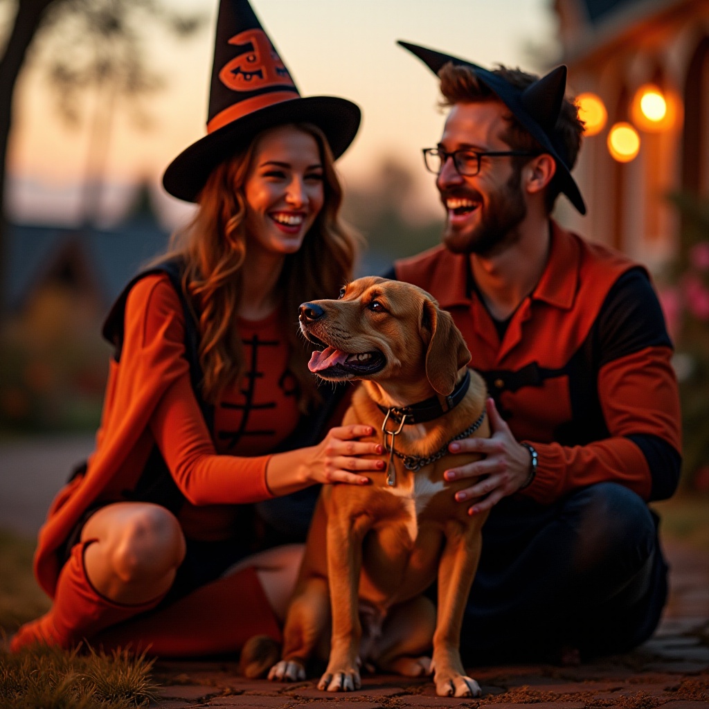 Halloween-Kostüm für Paare und Hund