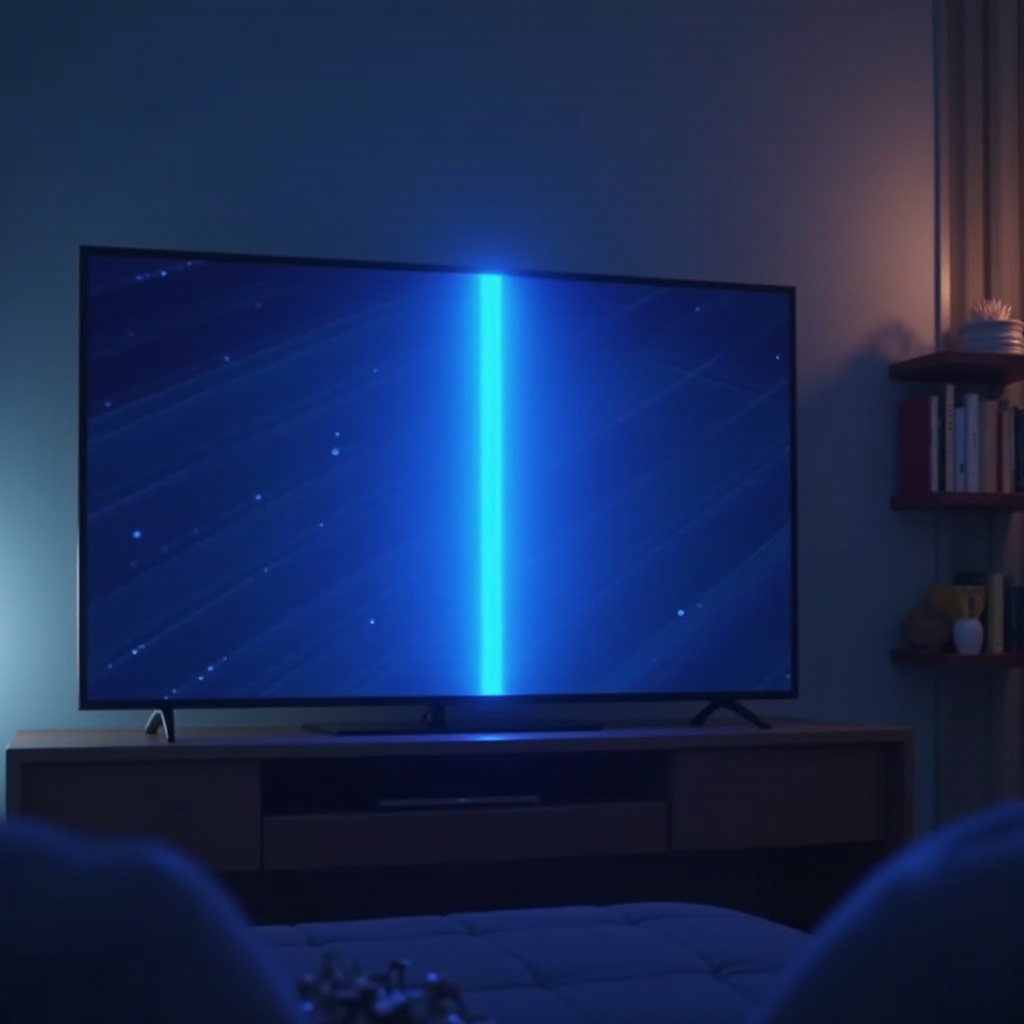 linea blu nel televisore Samsung