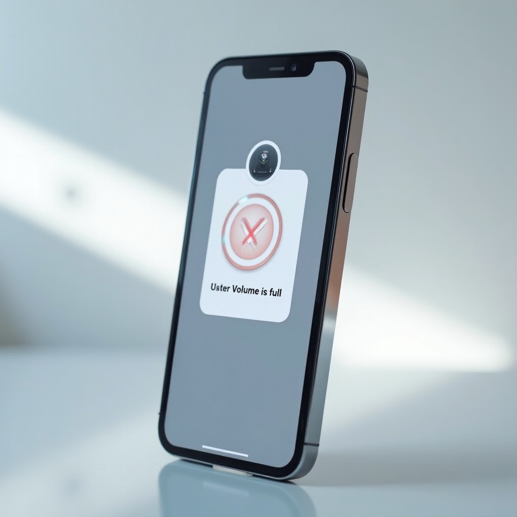 l'utente del volume è a corto di spazio su iPhone