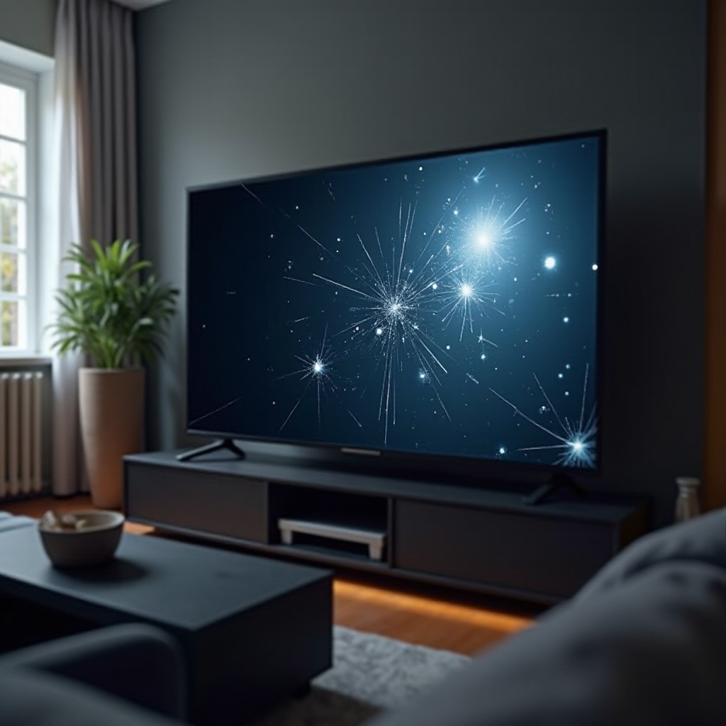 daño en la pantalla del televisor