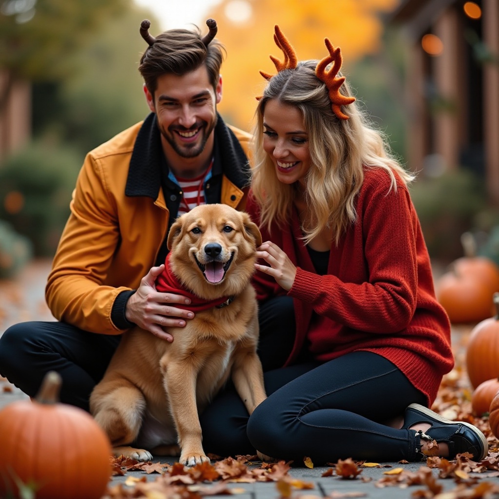 disfraz de Halloween para parejas y perro