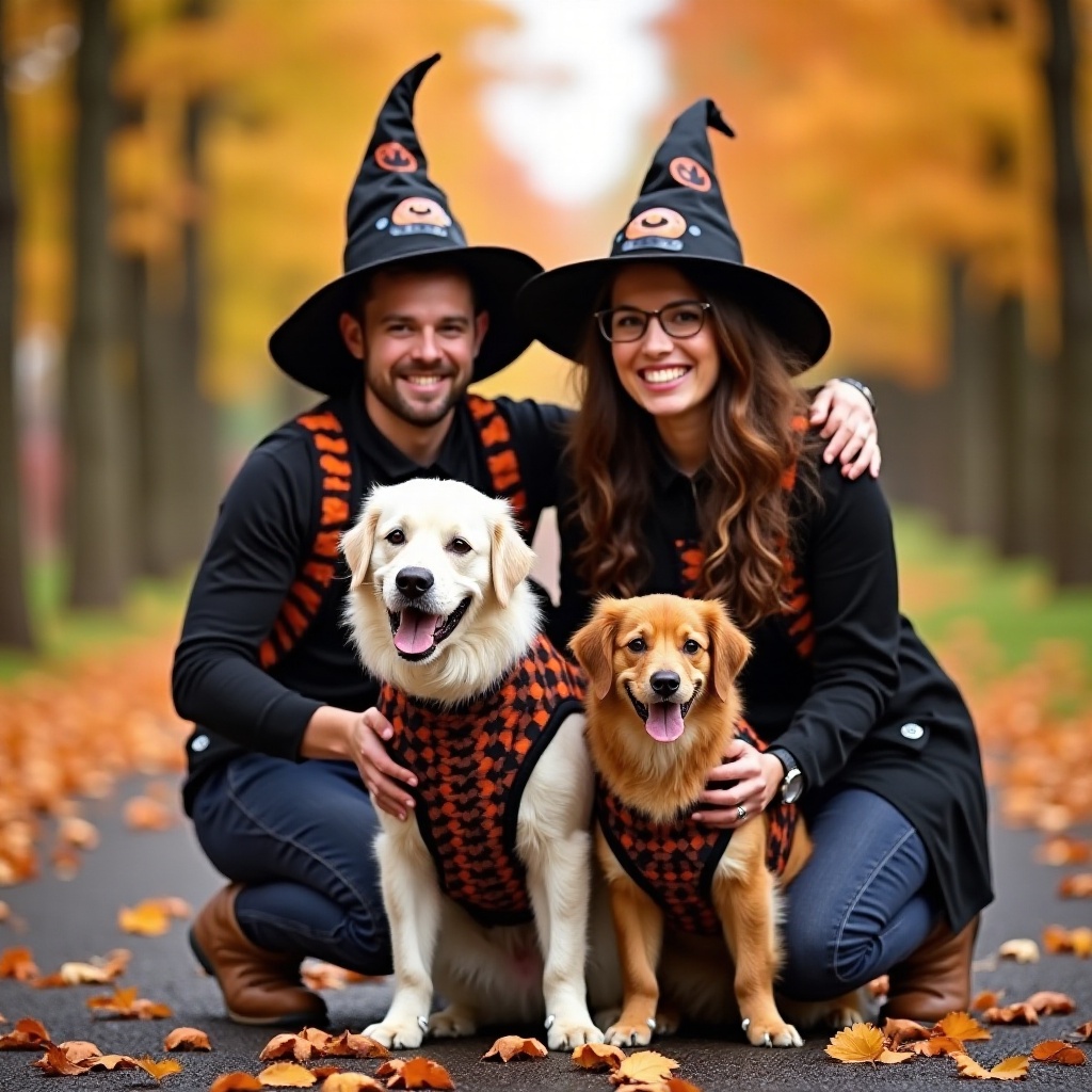 costume di Halloween per coppie e cane