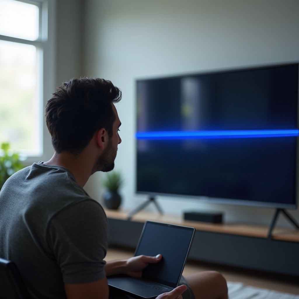 sininen viiva Samsung-televisiossa