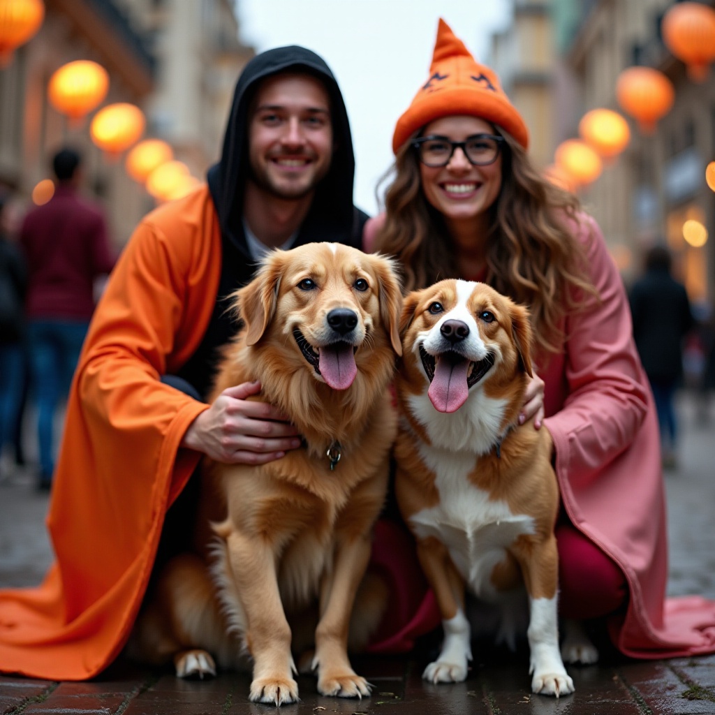 halloween costume for couples and dog