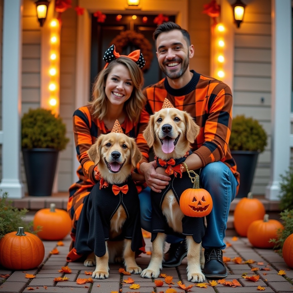 costume d'Halloween pour couples et chien