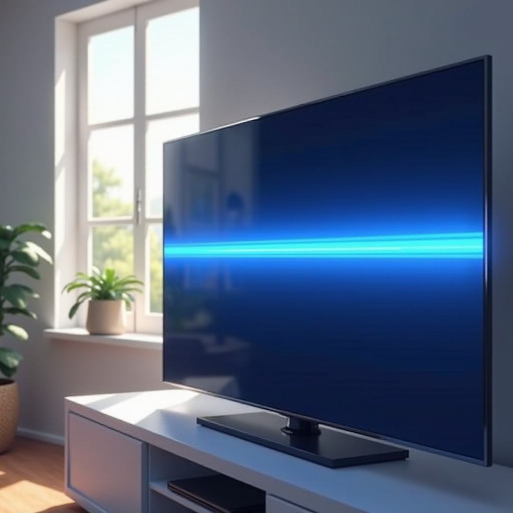 linha azul na TV Samsung