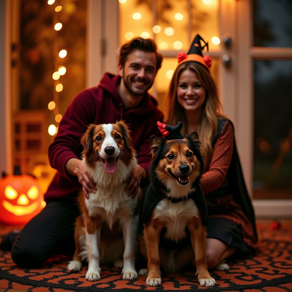 disfraz de Halloween para parejas y perro