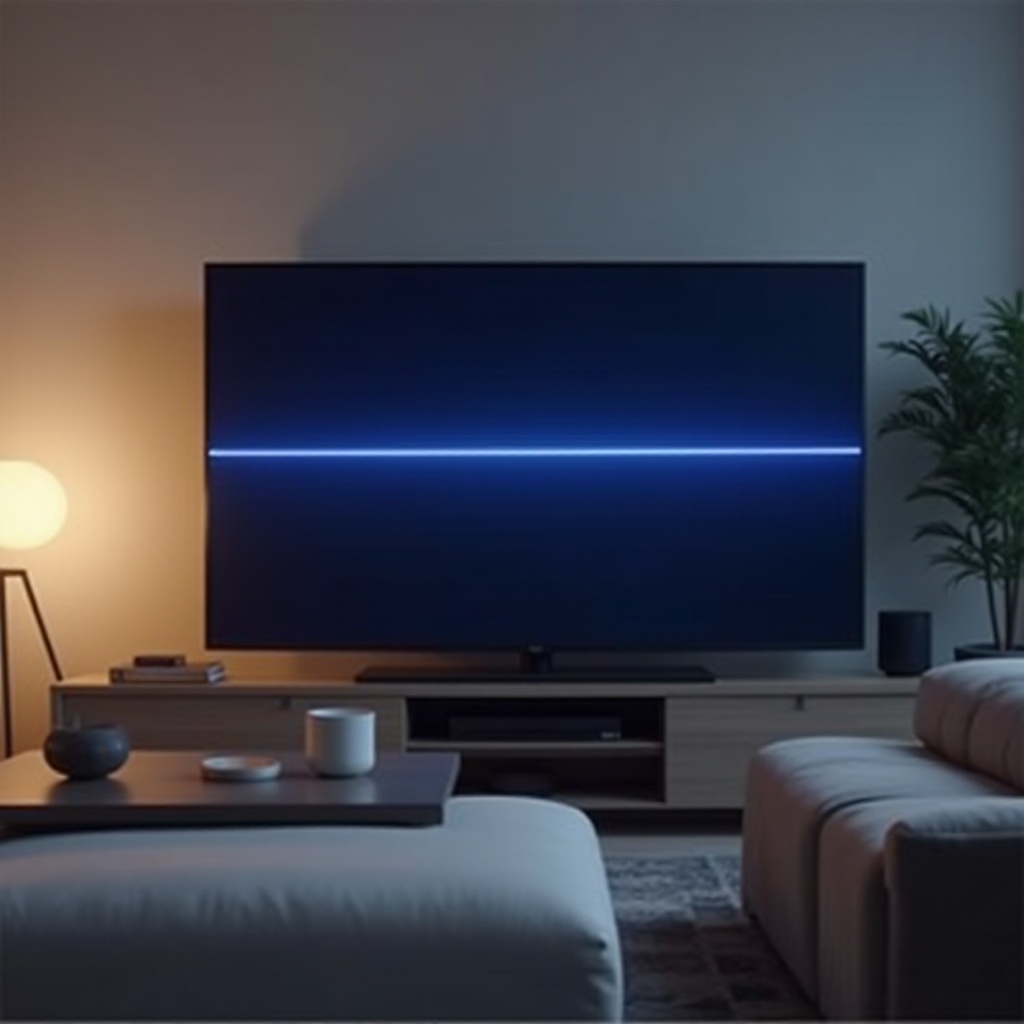 blauwe lijn in de Samsung-tv