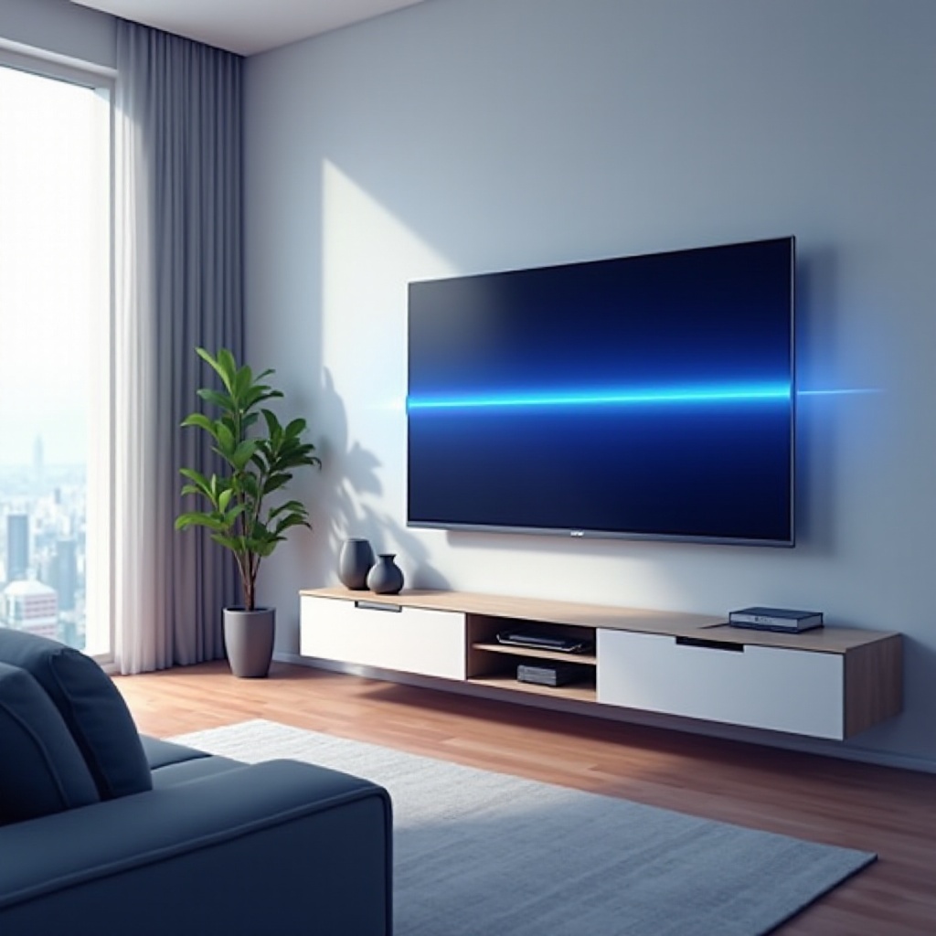 línea azul en el televisor Samsung