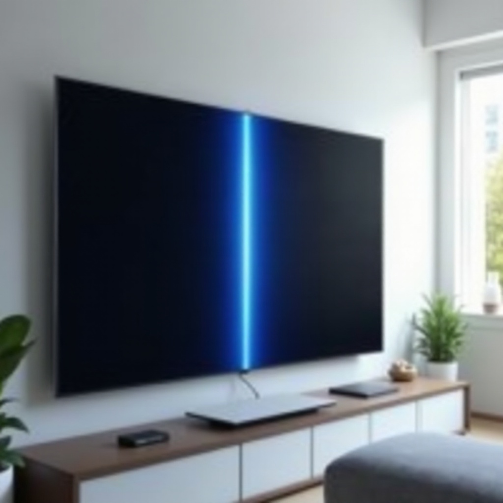 ligne bleue sur le téléviseur Samsung