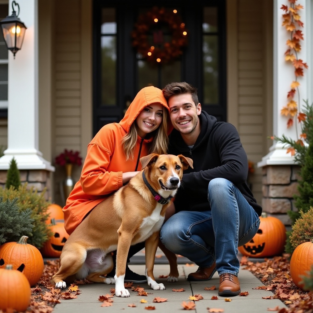halloween-asu pariskunnille ja koiralle